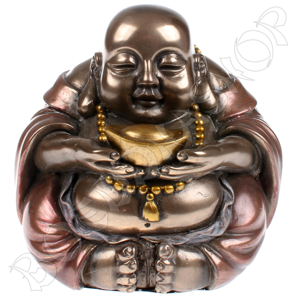Chinese dikbuik Boeddha met goudklomp bol