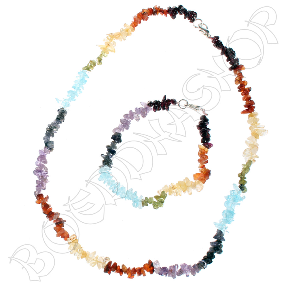 Edelsteen Chakra ketting met splitarmband