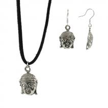 Set Boeddha oorbellen + ketting