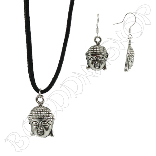 Set Boeddha oorbellen + ketting