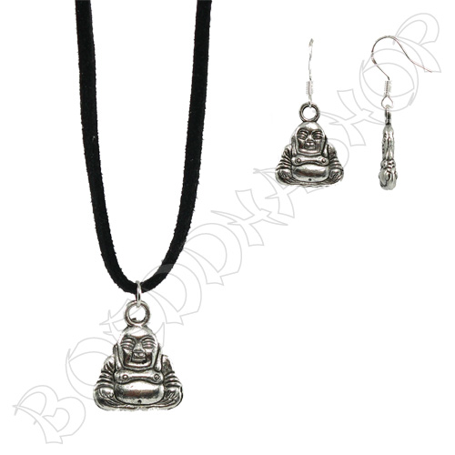 Set Boeddha oorbellen + ketting